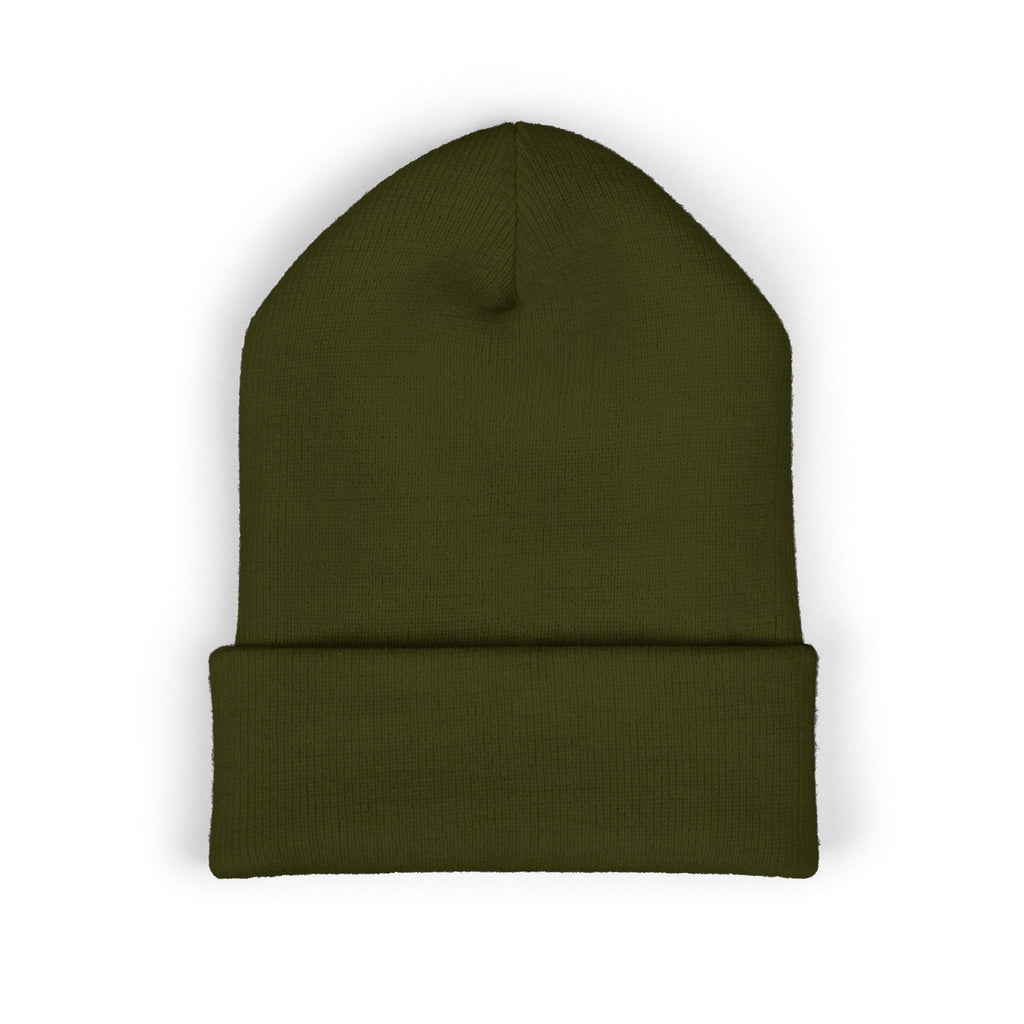 Half Dollar Rodeo Embroidered Cuffed Beanie — Warm Yellow Knit Hat
