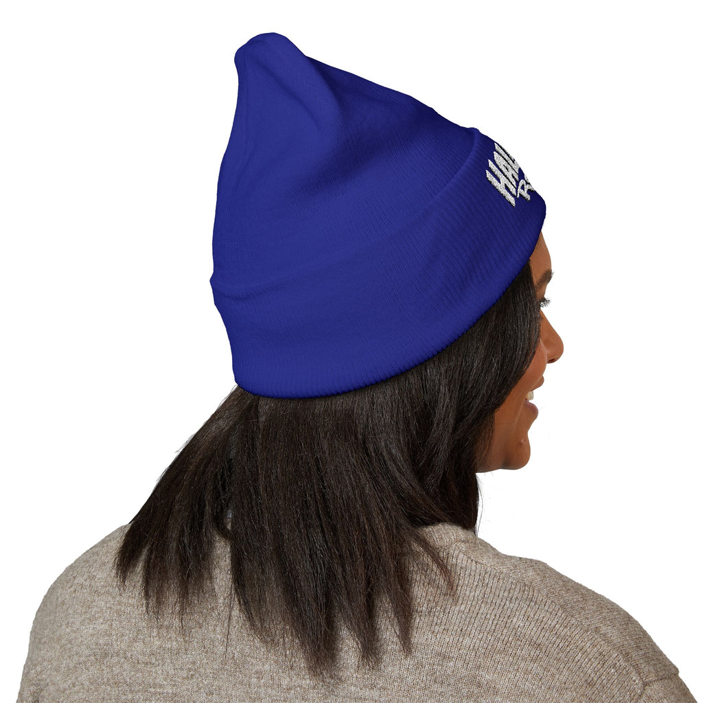 Half Dollar Rodeo Embroidered Cuffed Beanie — Warm Yellow Knit Hat