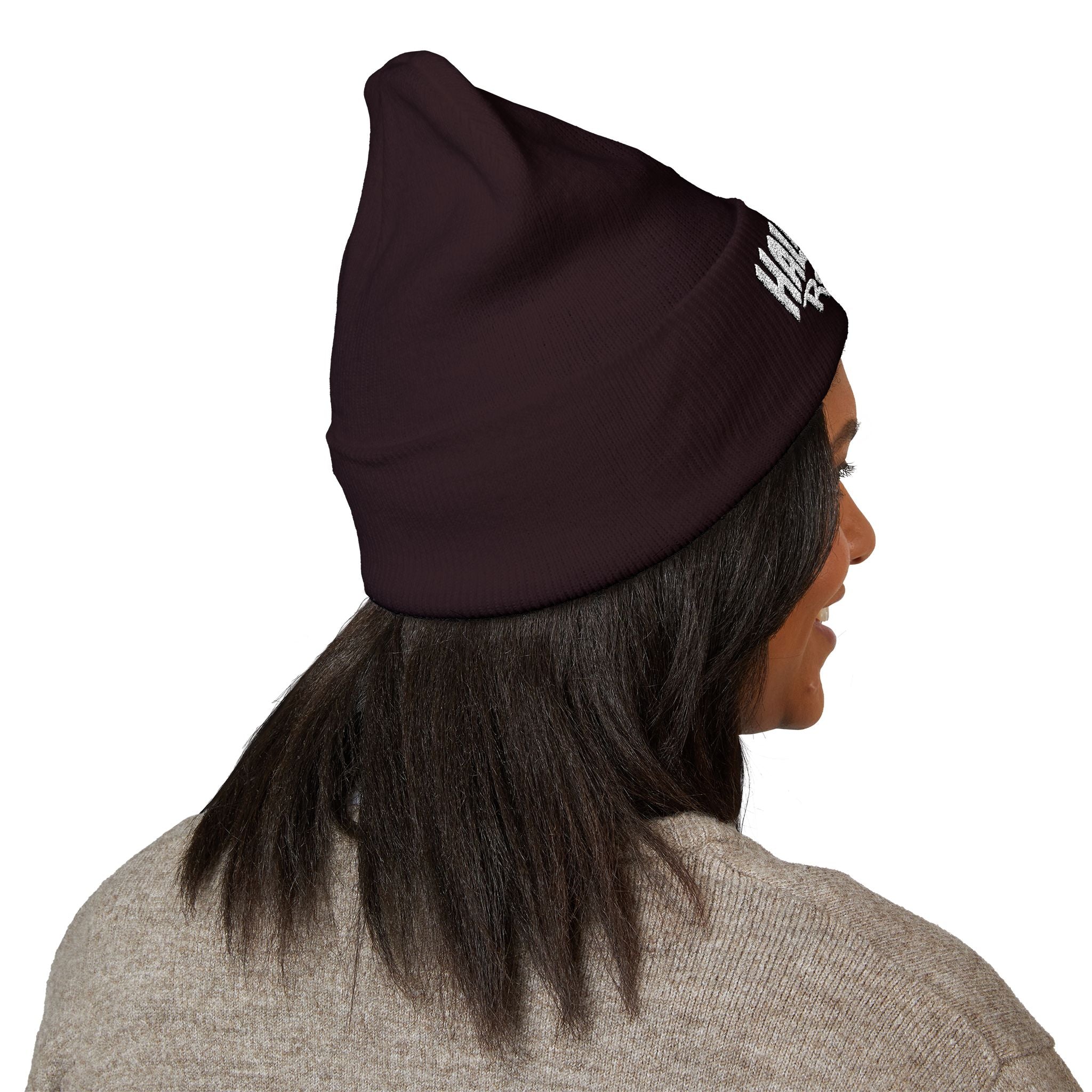 Half Dollar Rodeo Embroidered Cuffed Beanie — Warm Yellow Knit Hat