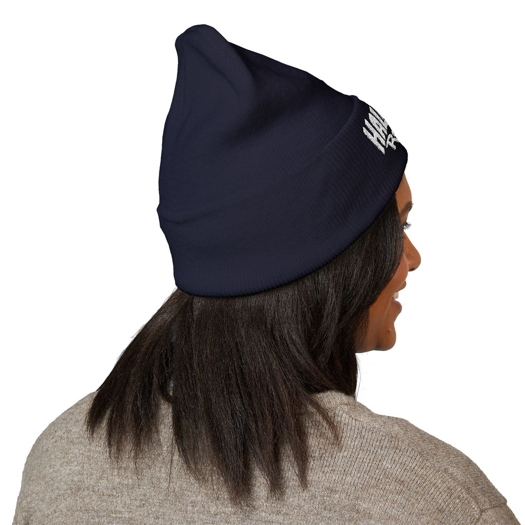 Half Dollar Rodeo Embroidered Cuffed Beanie — Warm Yellow Knit Hat