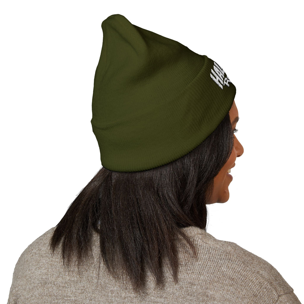 Half Dollar Rodeo Embroidered Cuffed Beanie — Warm Yellow Knit Hat